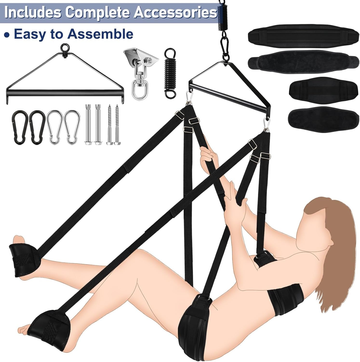 VortiqX 360° Spinning Ceiling Sex Swing 800lb - SinfulX - Personal Care > Sexual Wellness > Sex Swing