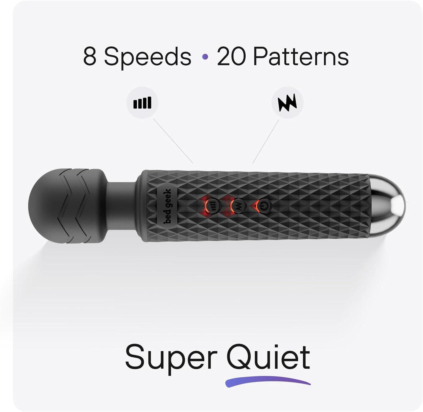 ObsidianPrism Wand Vibrator 20 Patterns 8 Speeds Waterproof - SinfulX - Personal Care > Sexual Wellness > Wand Vibrator