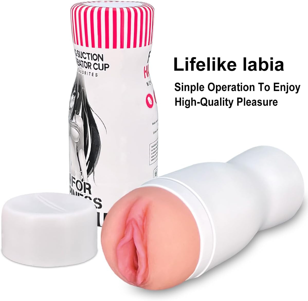 Male Masturbator Pocket Pussy Stroker Masturbation Cup with Realistic Vagina Flesh Toy Men Penis Stimulation Adult Blowjob Masturbators Sex Toys for Men