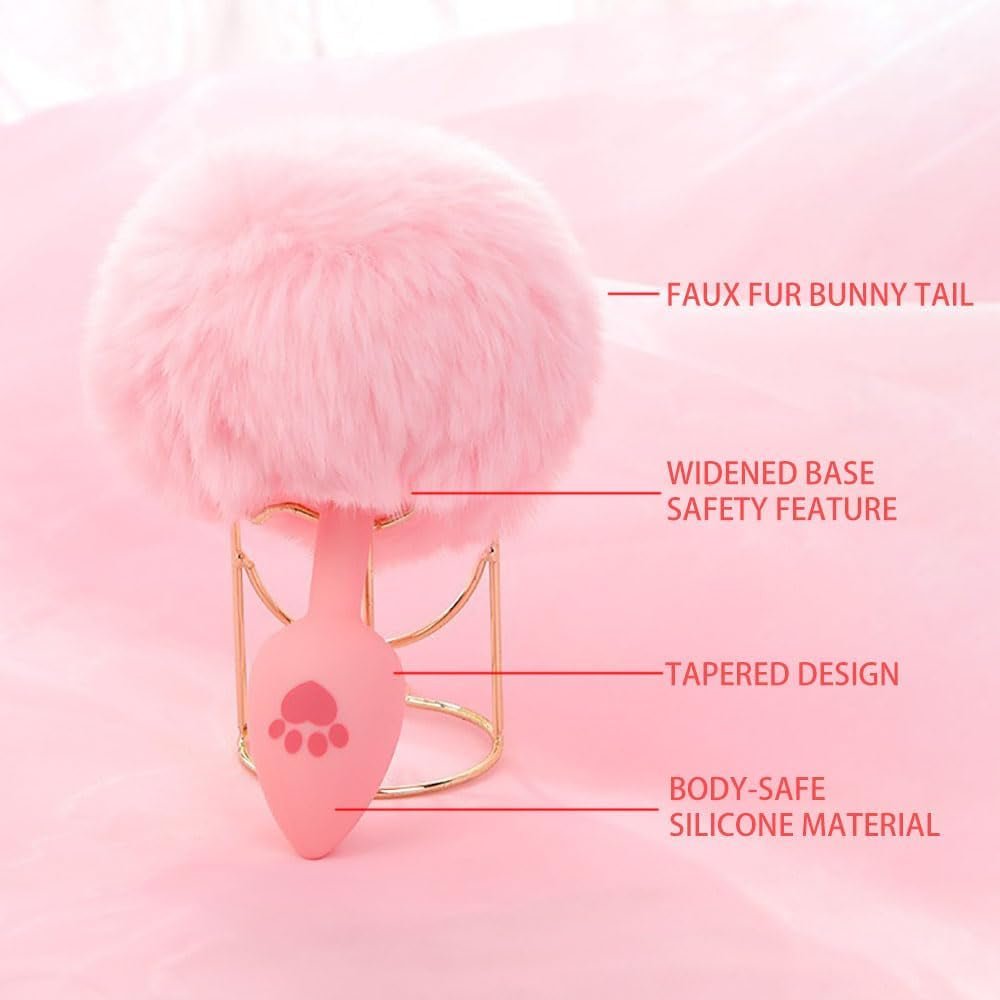 BlushBunny Pink Bunny Tail Silicone Butt Plug - SinfulX - 