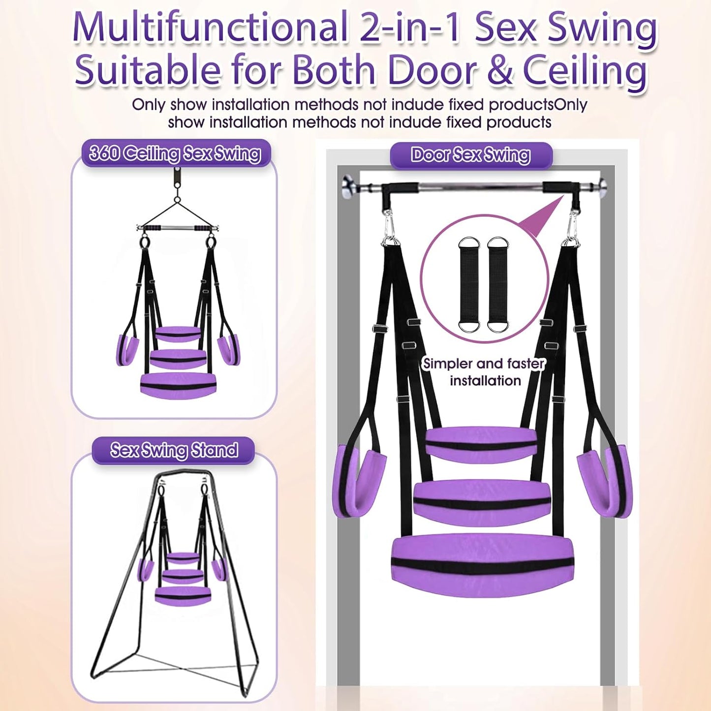 ComfortLift Adjustable Door Sex Swing 400lb - SinfulX - 