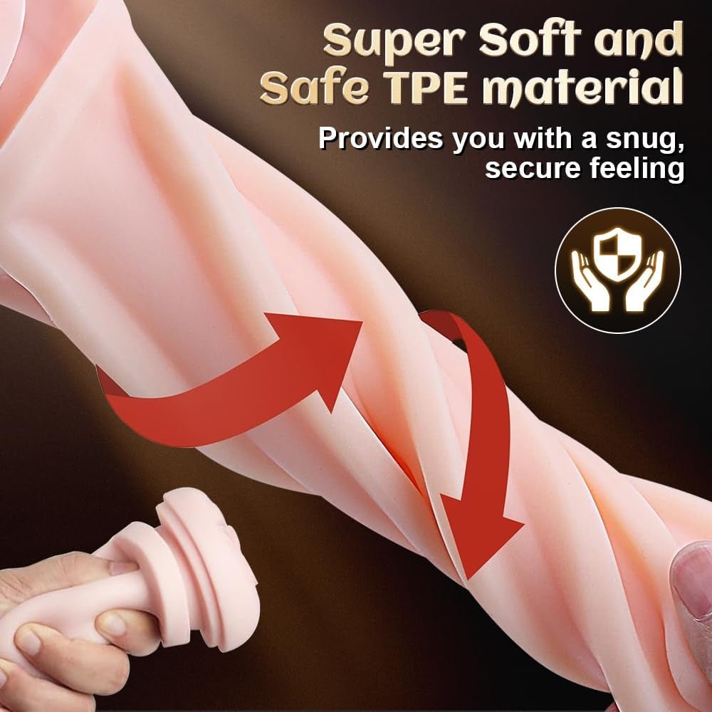 Male Masturbator Sex Toys for Men, Realistic Pocket Pussy Penis Pump with 10 Vibration & 10 Suction Modes, Adult Male Sex Toy Set Includes 1 Fleshlight & 1 Vibrating Anal Plug and 6 Cock Ring - SinfulX - 