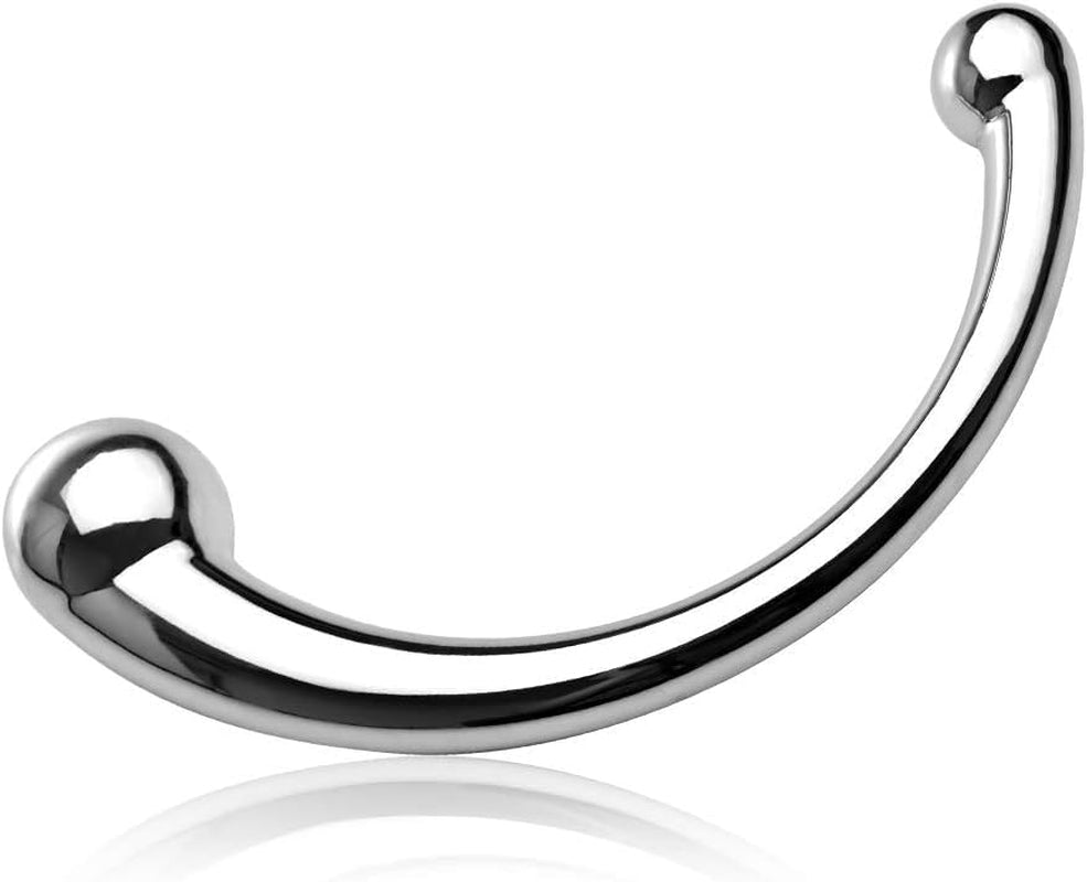 G - Spot Massage Dildo, Double Ended Dildo Anal Plug Stimulate Wand Fetish Plug with Solid Metal Curved Dual Ended Massage Wand Sex Adult Sex Toy for Women Men (Large) - SinfulX - 