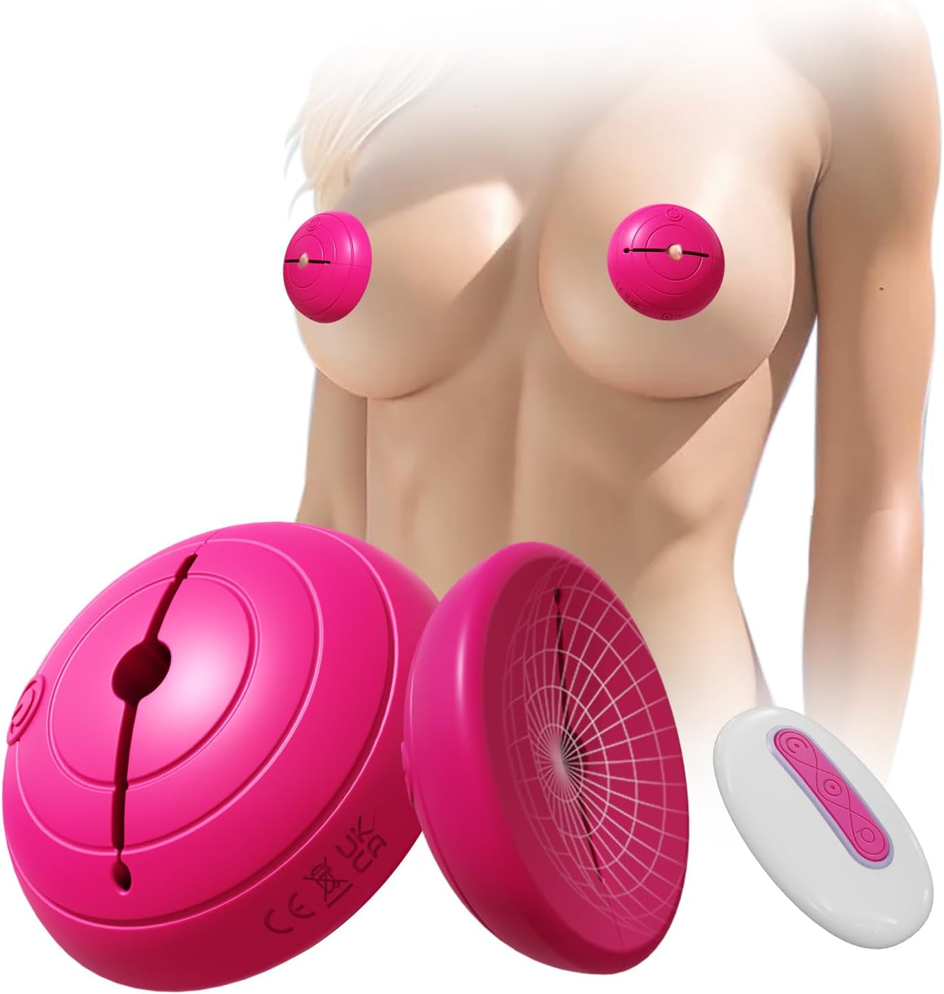 Nipple Sex Toys Fits the Breast - Redesigned for Women, Nipple Vibrator Lightweight Wearable Vibrating Nipple Clamps, Remote Control Vibrators, BDSM Couples & Female Sex Toy Adult Pleasure