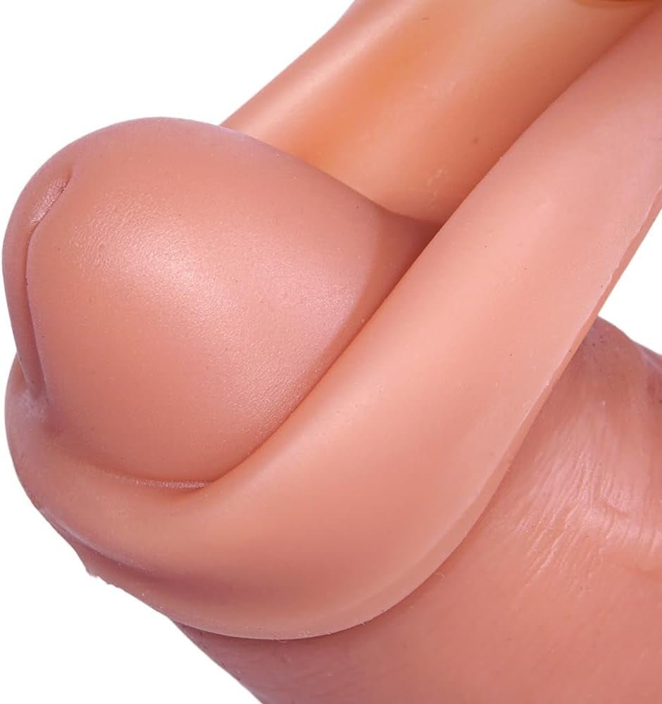 8 Inch Realistic Foreskin Dildo, Big Silicone Uncut Dildo with Balls and Veins, with Suction Cup,Cute Dildos for Beginners, Prostate G - Spot Stimulator, Vaginal Small Anal Dildos - SinfulX - 