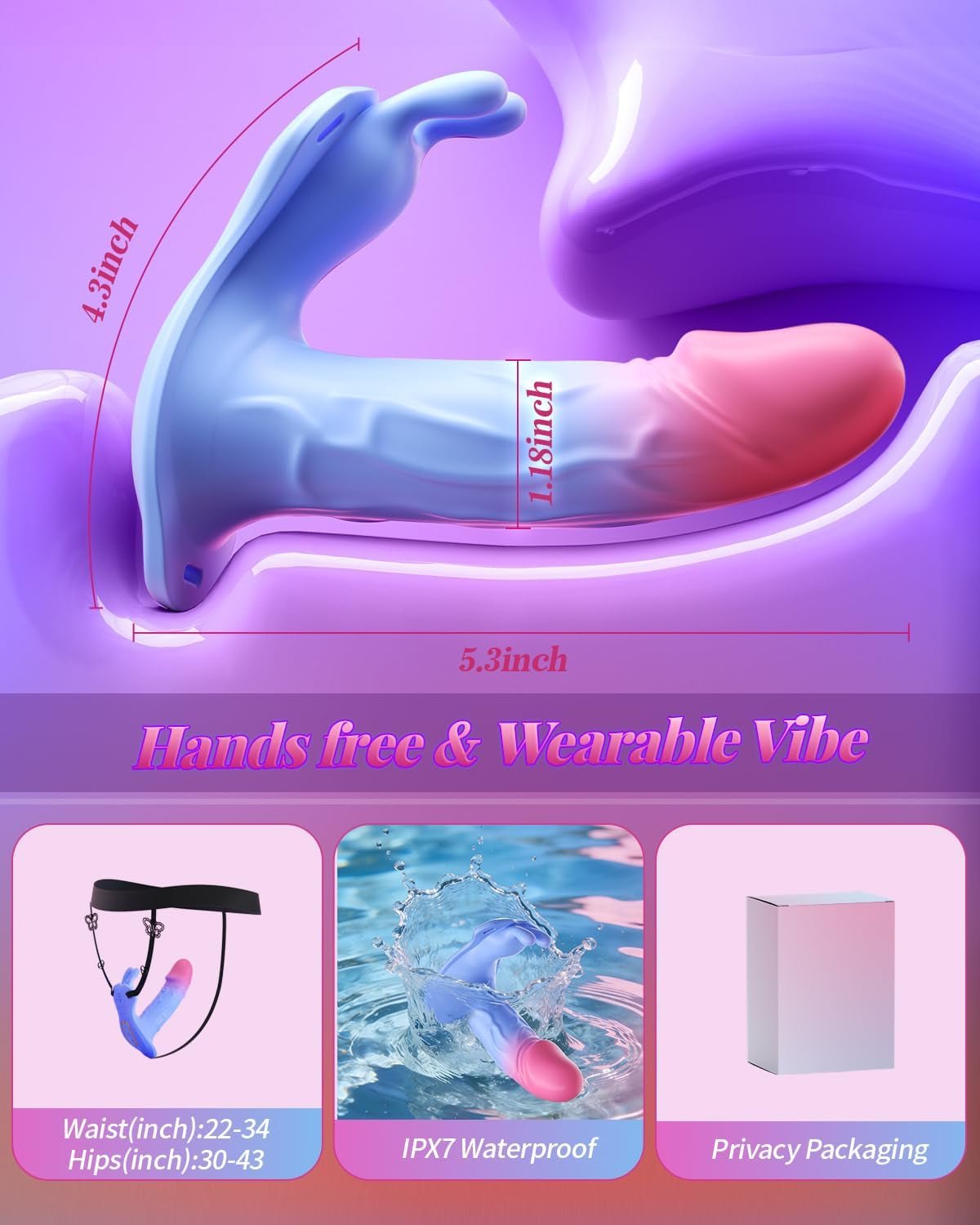 ThrustSync Thrusting Wearable Panty Vibrator APP Control - SinfulX - Personal Care > Sexual Wellness > Panty Vibrator