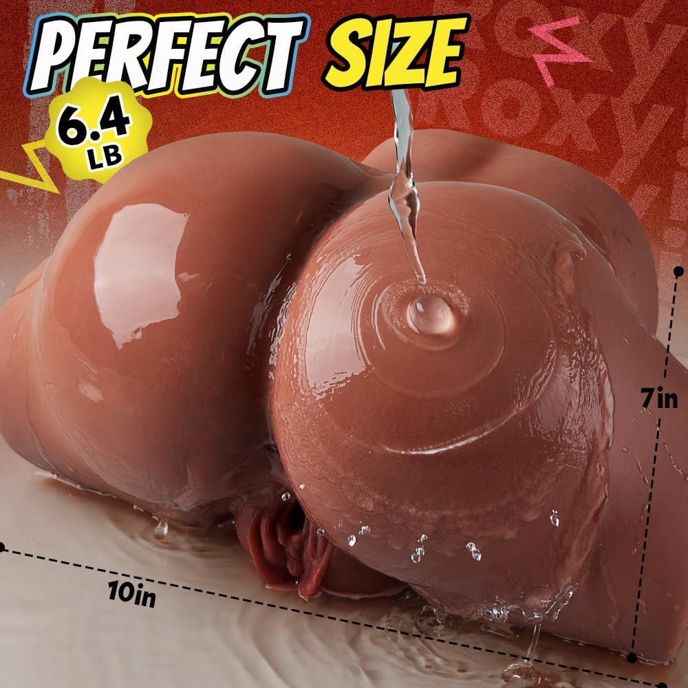 6.4LB Brown Sex Doll Ass for Men, Realistic Pocket Pussy with Soft BBW Butt,Tight Vagina & Anal for Several Sex Positions, TPE Male Masturbator Male Sex Toys with Free Lube - SinfulX - 