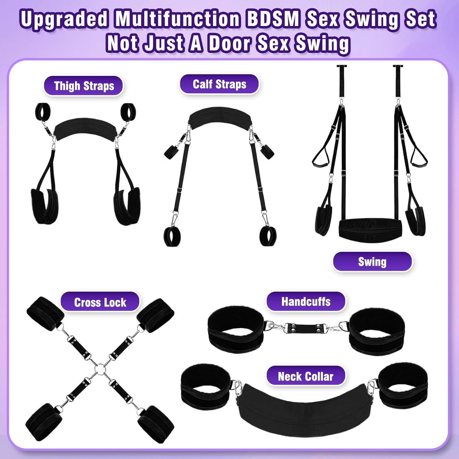 NoctyraX 2 - in - 1 Door Sex Swing Restraint Kit - SinfulX - Personal Care > Sexual Wellness > Sex Swing