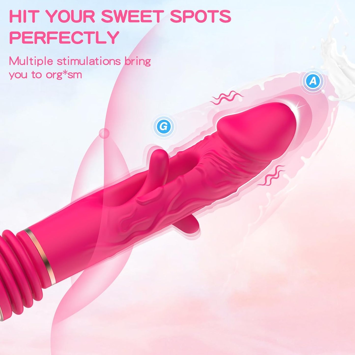 Thrusting Dildo Vibrator with Suction Holder - Sex Machine Adult Sex Toys | Automatic Dildos Vibrator with Tongue Flapping & Thrusting & Vibrating, Anal/G Spot Thrusting Machine for Women Men Couple - SinfulX - 