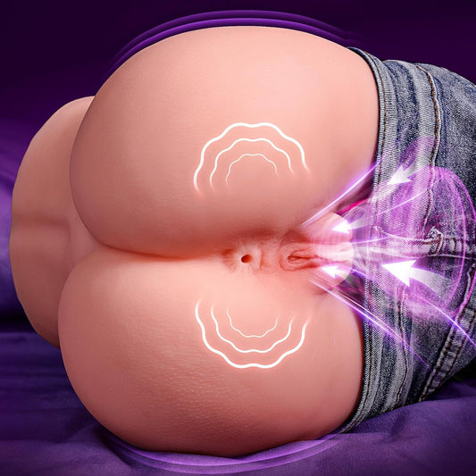 TitanCurve 15LB Realistic Butt Masturbator Suction Vibration - SinfulX - Personal Care > Sexual Wellness > Male Suction Vibrator