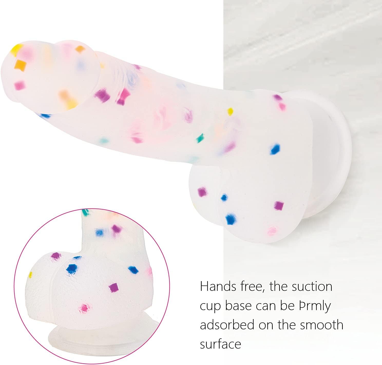 Realistic Clear Dildo for Beginners, 7.6 Inch Silicone Thick Dildo with Strong Suction Cup for Vagina & Anal Play, Adult Sex Toy for Women Masturbation