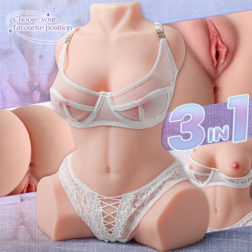 Realistic Sex Doll Male Masturbator - Male Sex Toy Soft Large Breasts & Buttocks Sex Tors, Pocket Pussy with 3D Tight Vaginal & Anal Texture Adult Toys - SinfulX - 
