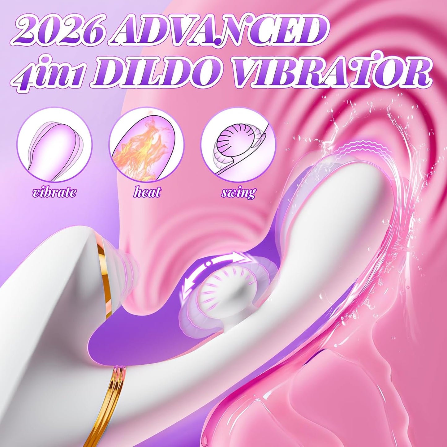 QuadPulse Heating Tapping Rabbit Vibrator - SinfulX - Personal Care > Sexual Wellness > Flapping/Tapping Vibrator