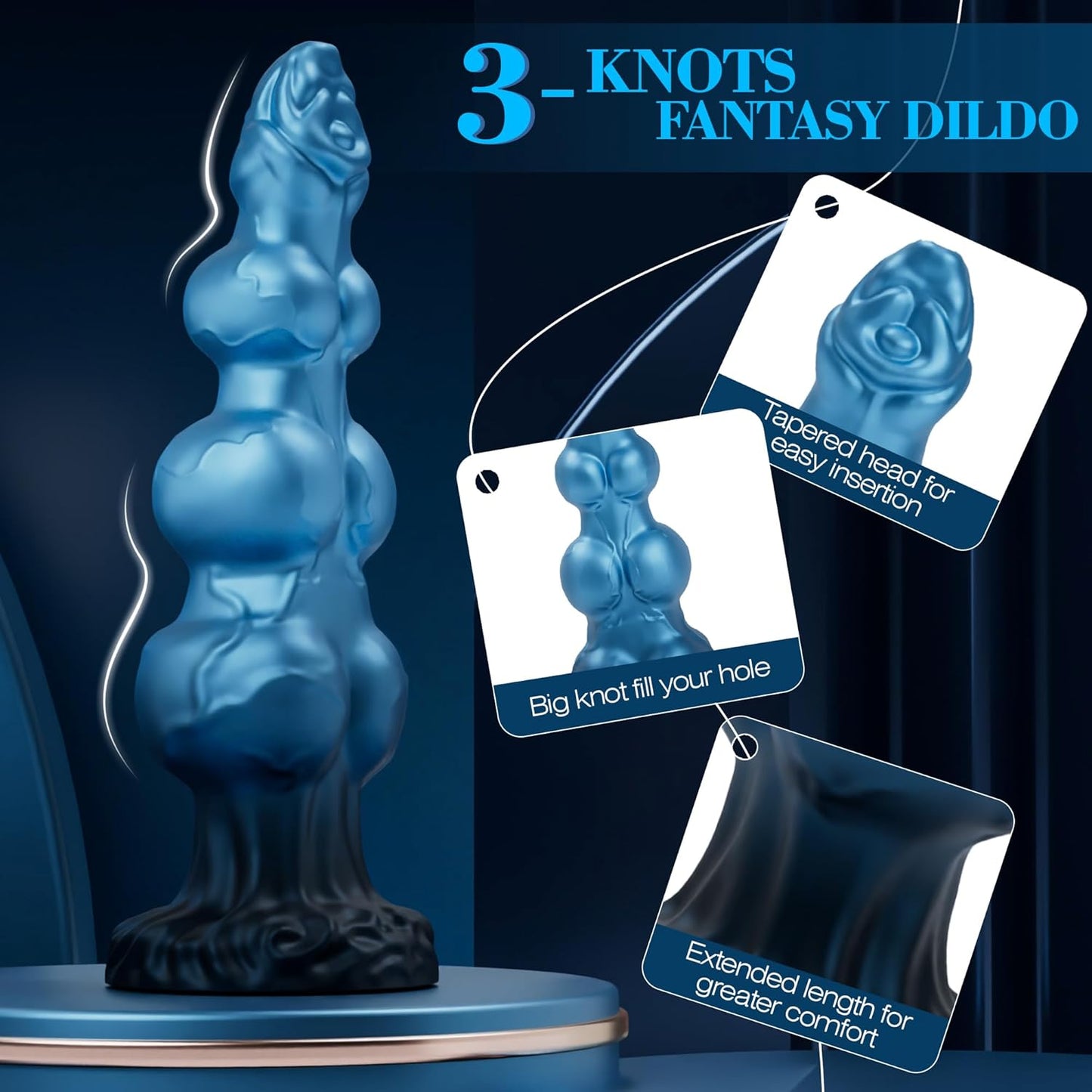 9.6" Huge Monster Dog Knot Dildo - Giant Fantasy Horse Silicone Dildos for Anal & G - Spot, Massive Knotted Dragon Sex Toys Prostate Massager with Strong Suction Cup, Adult Toy for Men Women Couples - SinfulX - 