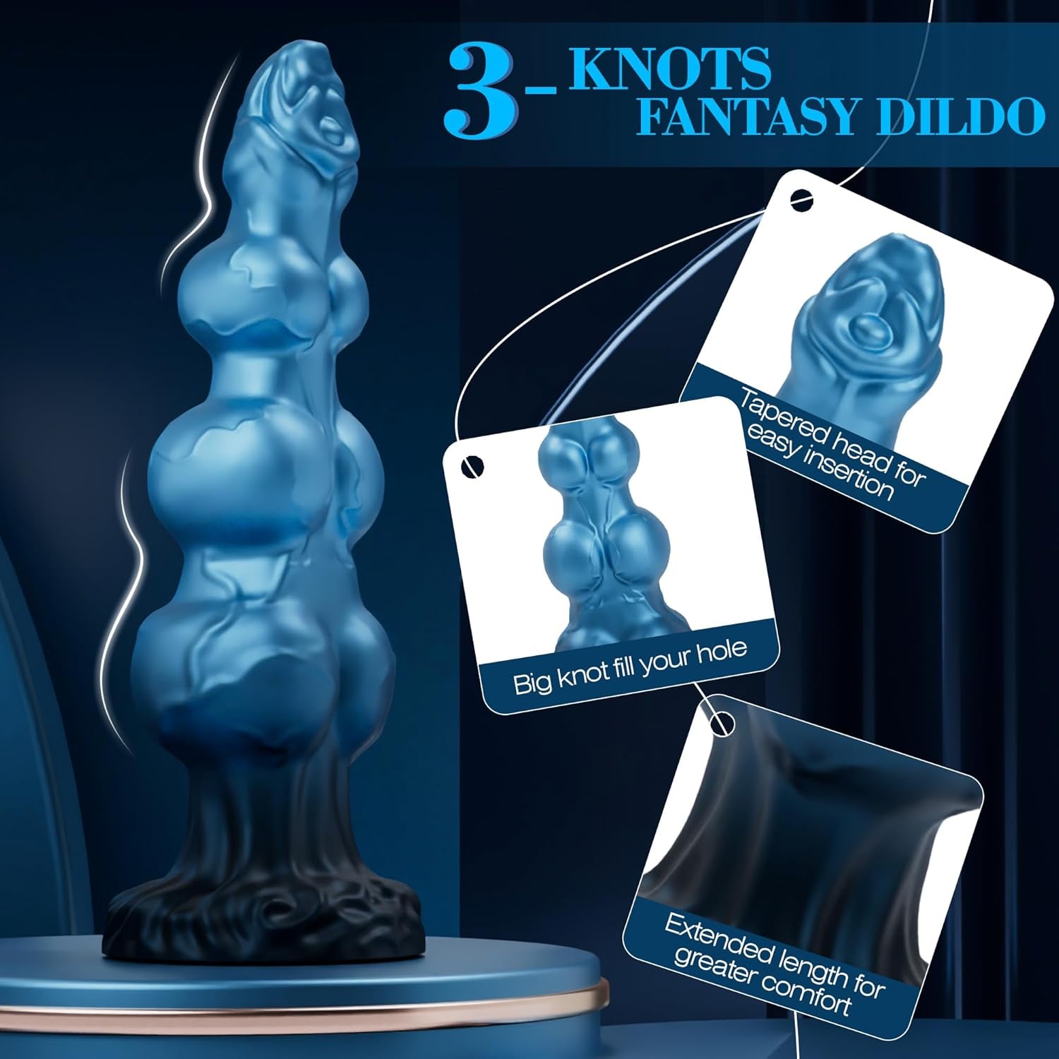 9.6" Huge Monster Dog Knot Dildo - Giant Fantasy Horse Silicone Dildos for Anal & G - Spot, Massive Knotted Dragon Sex Toys Prostate Massager with Strong Suction Cup, Adult Toy for Men Women Couples - SinfulX - 