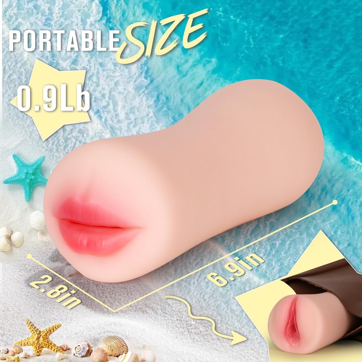 Pack of 3 Pocket Pussies Sex Toys for Men, Male Masturbators Sex Dolls - Realistic Mouth Pocket Pussy & Anal Stroker & Vagina Toy, Soft Silicone Sex Doll Blowjob Adult Sex Toy, Mens Penis Training Set - SinfulX - 