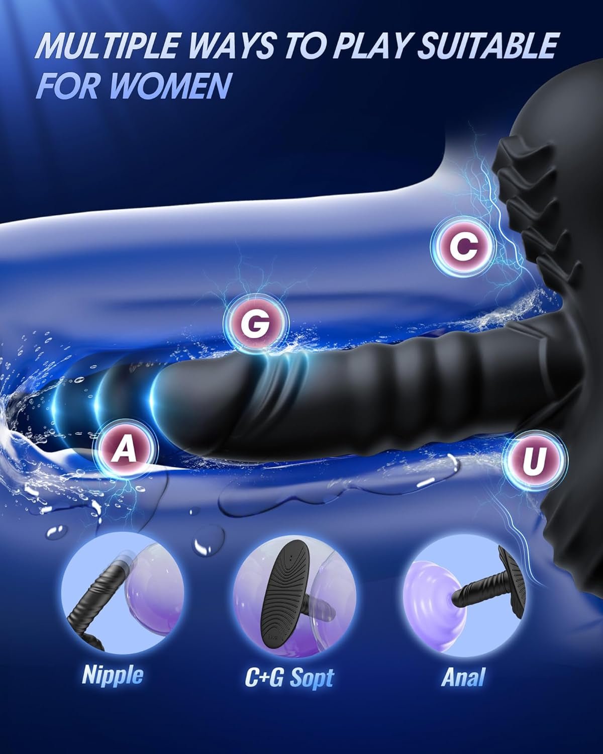 Prostate Massager 5.71" Anal Dildo Vibrator, AI Sync Riding Grinding Adult Toys 10 Thrusting & Vibrating for Experienced User, Male Sex Toy for Men Sex G Spot Clitoral Strap - On Dildos for Women - SinfulX - 