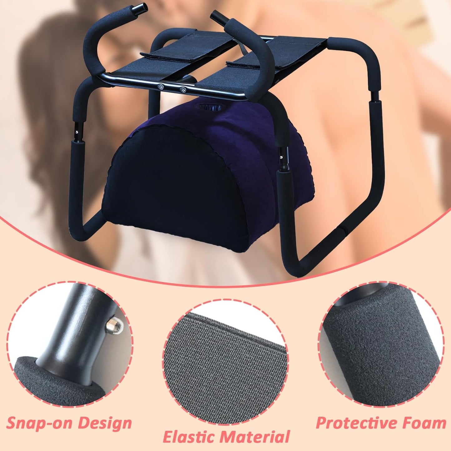 Sex Chair, Sex Position Enhancer Chair, Furniture Love Position Aids Chairs with Adjustable Handrail, Sex Bench for Couples - SinfulX - 