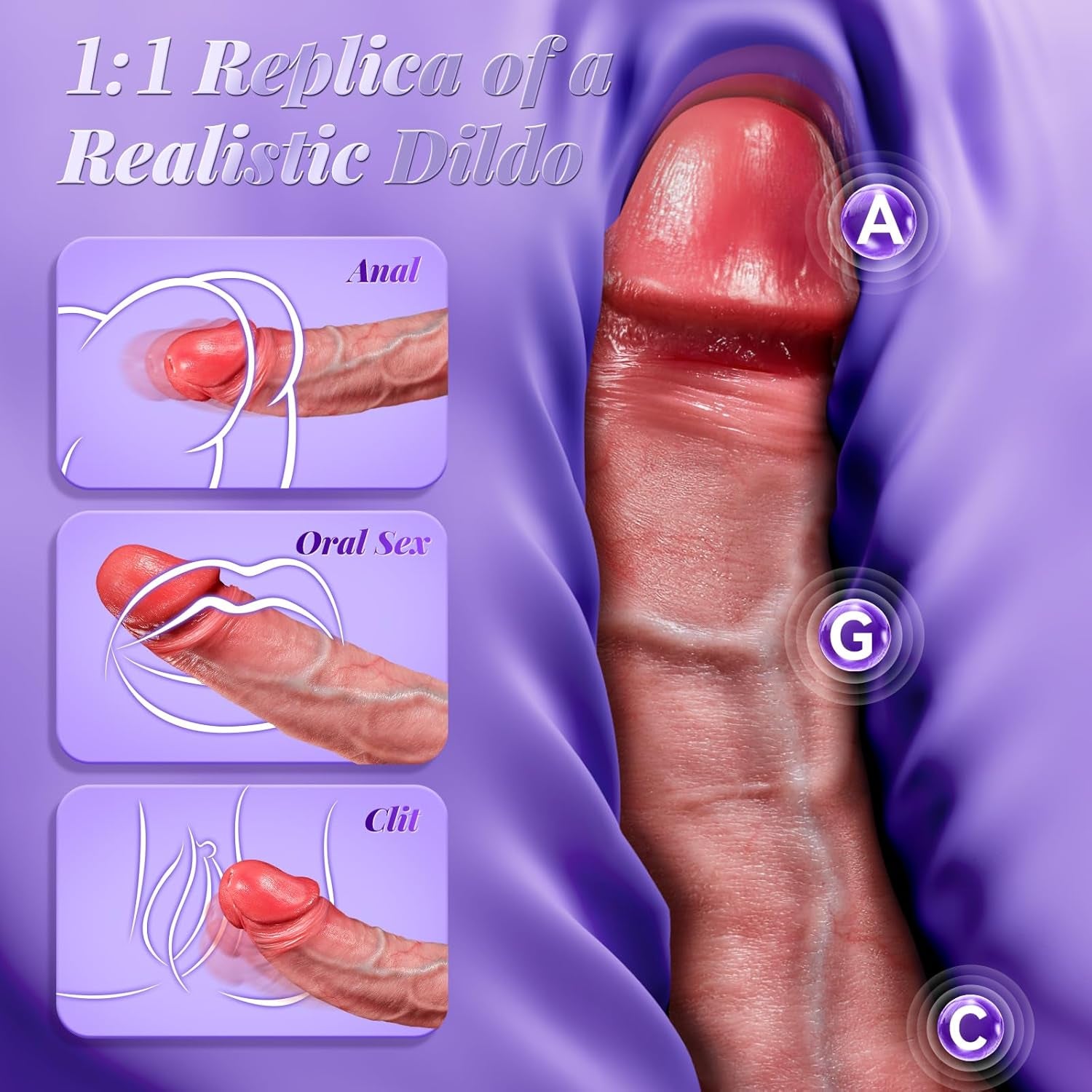Thrusting Dildo Vibrator Sex Toys - AI Sync Adult Toys Smart APP Realistic Dildos with 9 Thrusting & 9 Vibrating Modes for G Spot Anal Sex Stimulation, Soft Silicone Dildos for Couples Women Pleasure - SinfulX - 