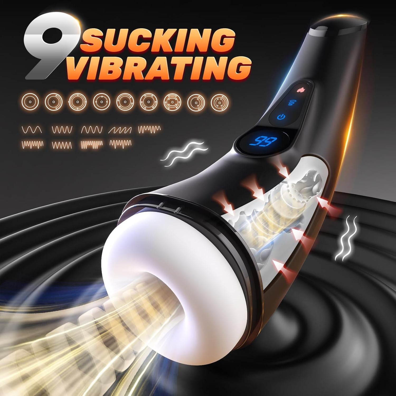 HeatSync APP Male Masturbator Heating Suction Vibrator - SinfulX - Personal Care > Sexual Wellness > Male Suction Vibrator