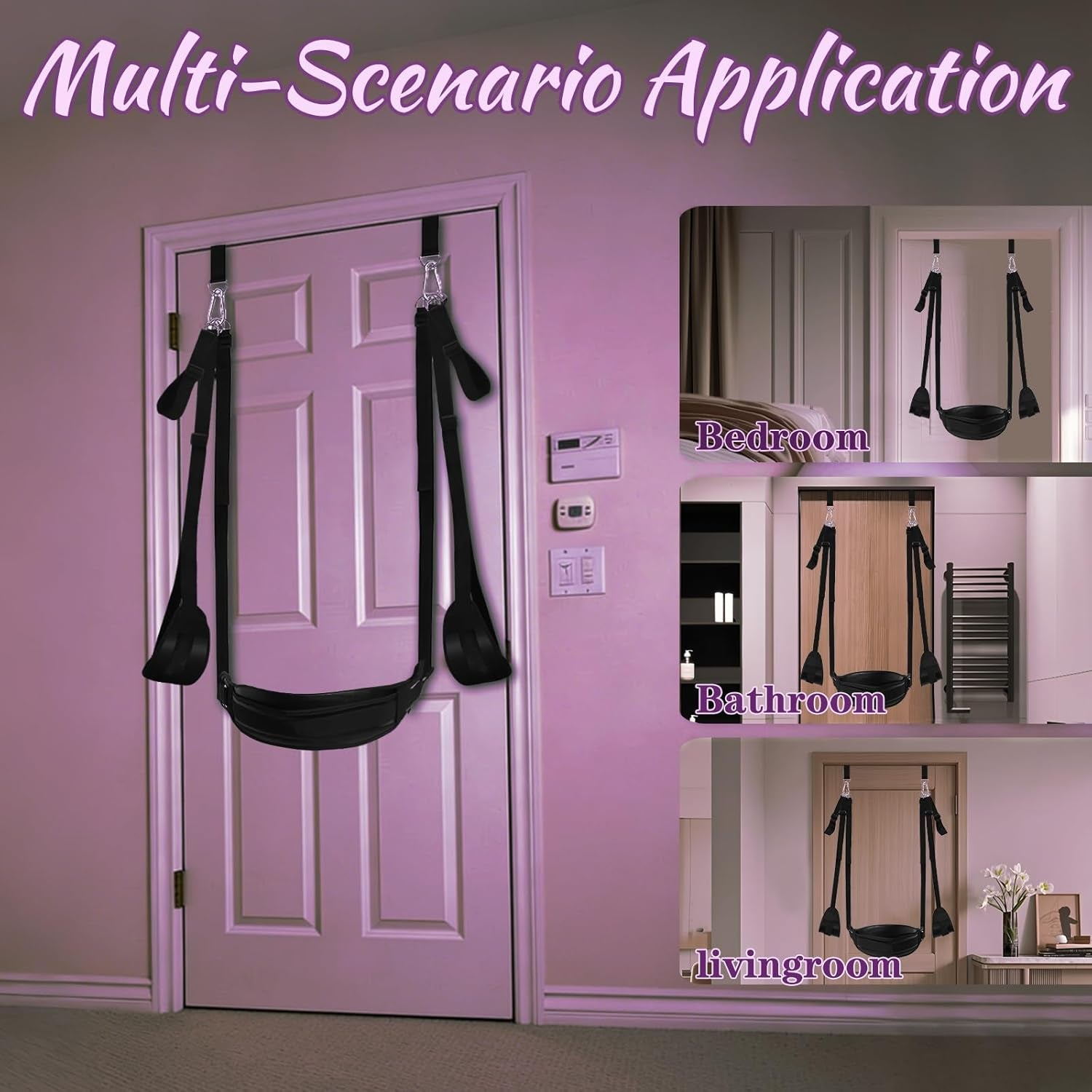 AetherLift Adjustable Door Sex Swing with Restraints - SinfulX - Personal Care > Sexual Wellness > Sex Swing