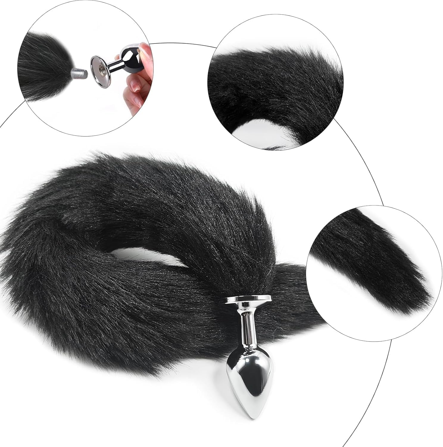 VixenForge Fox Tail Anal Plug Kit 2 Steel Plugs Trainer - SinfulX - 