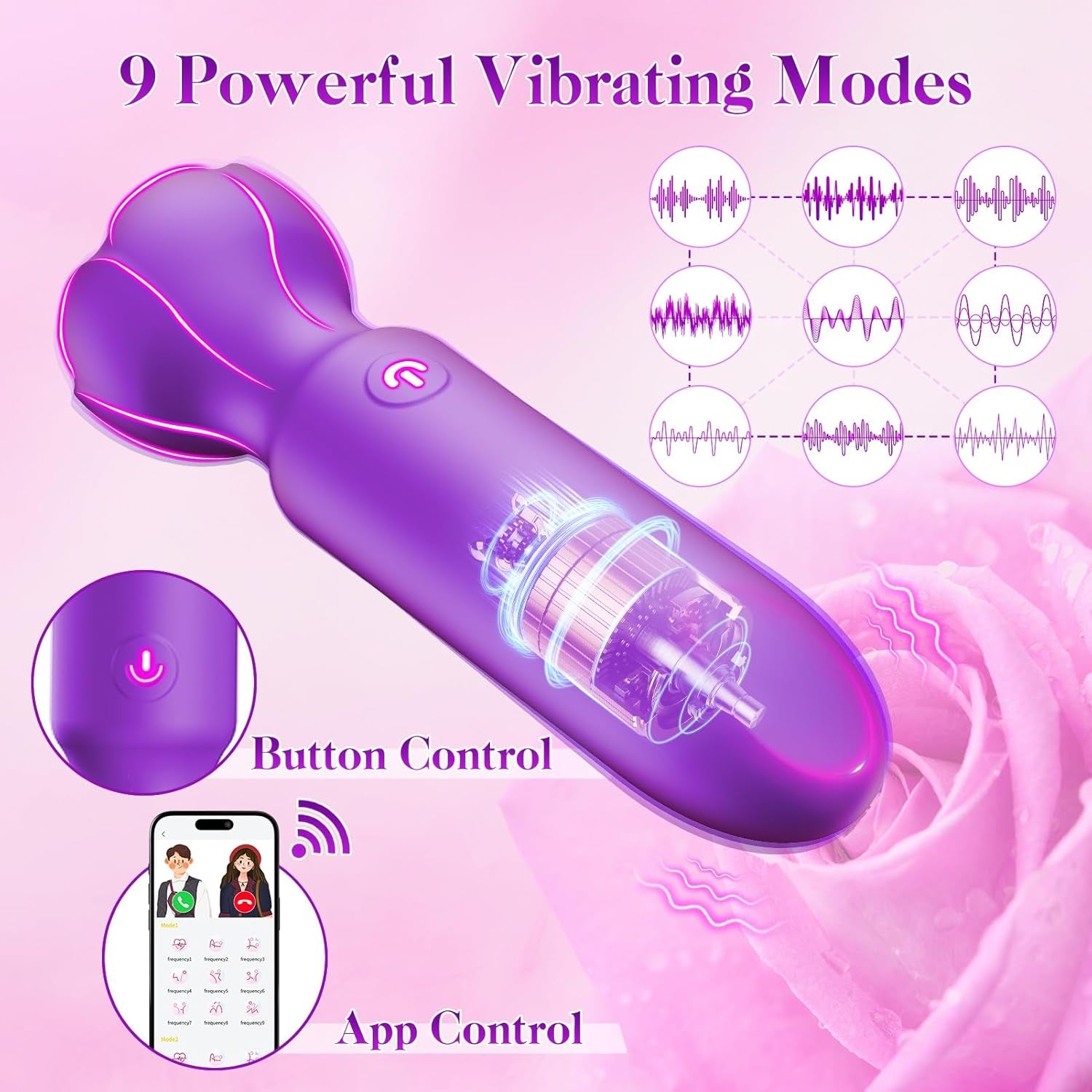 VibeLink App Control Bullet Vibrator 9 Modes Waterproof Quiet - SinfulX - Personal Care > Sexual Wellness > Bullet Vibrator
