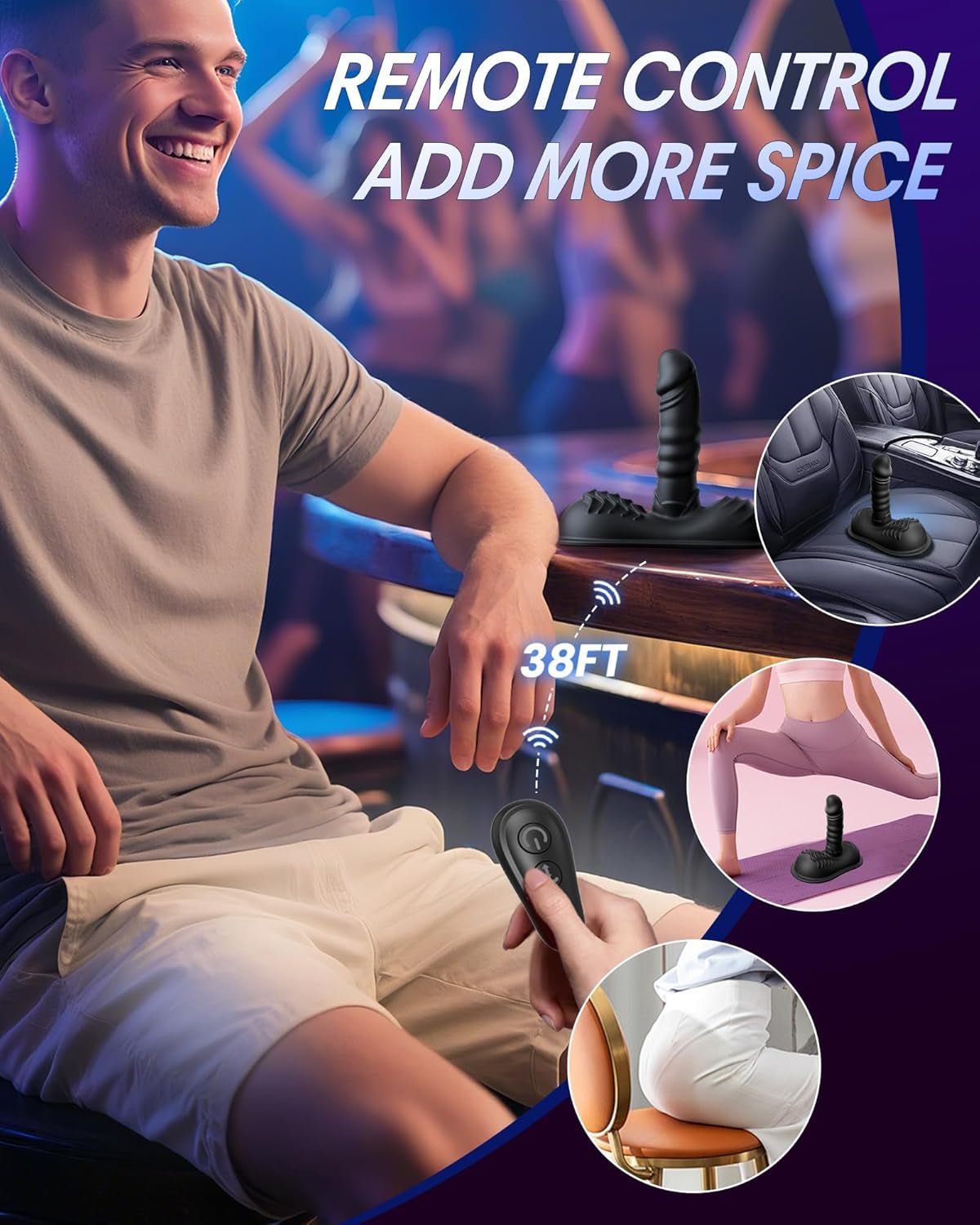 Prostate Massager 5.71" Anal Dildo Vibrator, AI Sync Riding Grinding Adult Toys 10 Thrusting & Vibrating for Experienced User, Male Sex Toy for Men Sex G Spot Clitoral Strap - On Dildos for Women - SinfulX - 