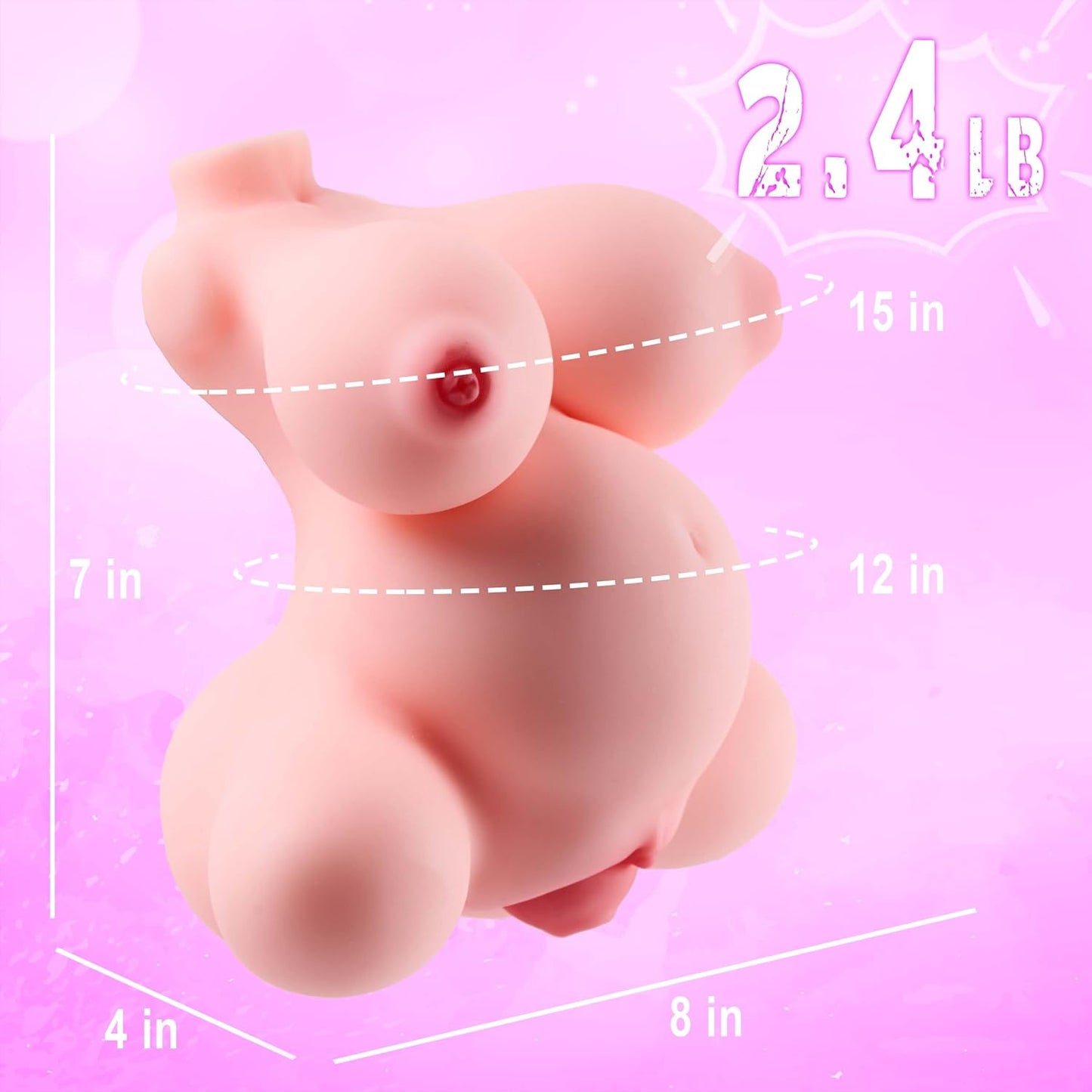 2.4 LB Sex Dolls for Men Male Masturbator for Male Realistic Pussy Prolapse Pregnant Woman Female Torso Adult Toys with Vaginal Anal Breast Pluggable Sex Toy - SinfulX - 
