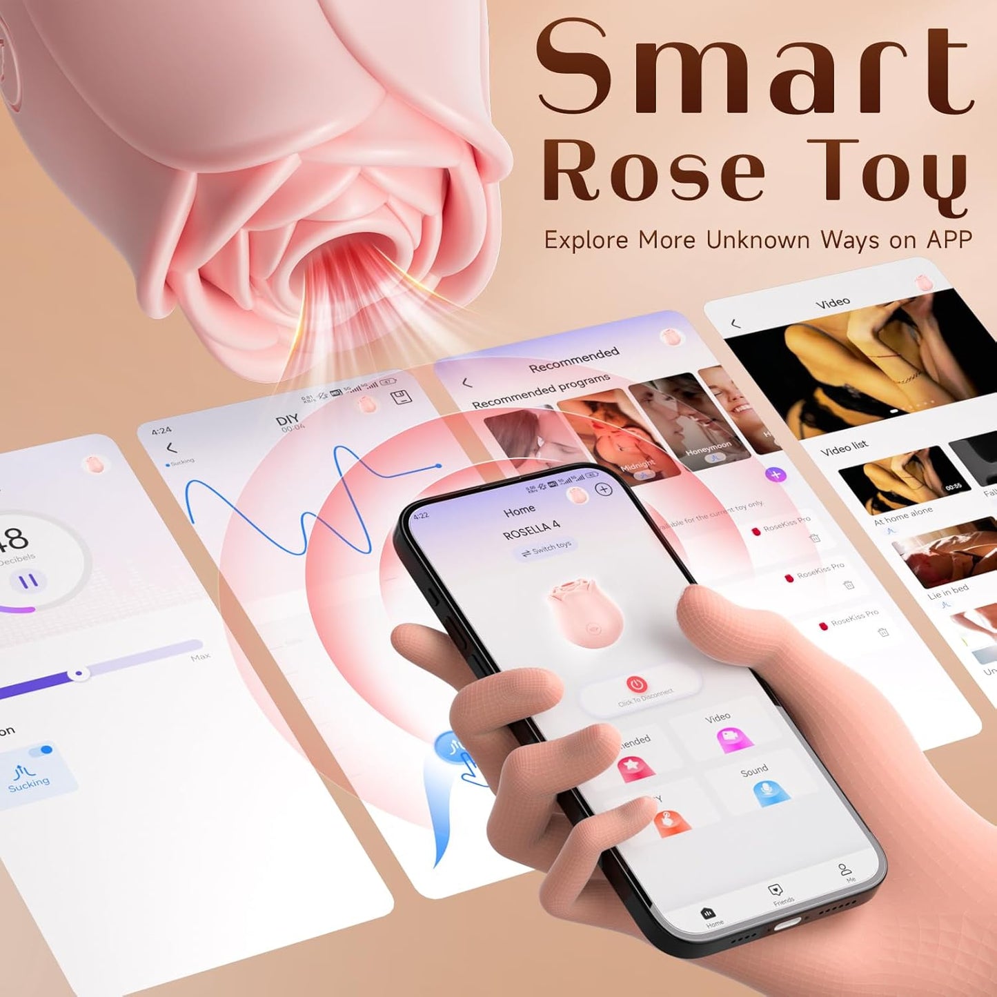 Sucking Vibrator Rose Sex Toy - Adult Toys for Women Adult Sex Toys 10 Suction Vibrators Female Couples Clitoral Nipples Anal Toy Beautiful Jewelry Rose Toy - SinfulX - 
