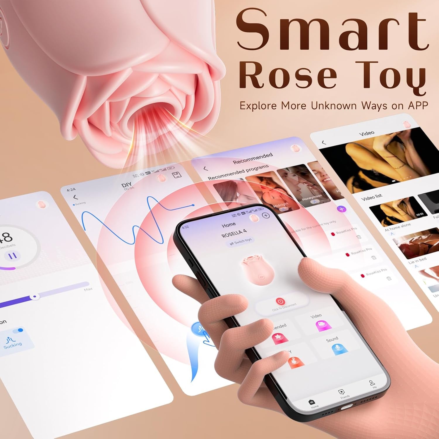 Sucking Vibrator Rose Sex Toy - Adult Toys for Women Adult Sex Toys 10 Suction Vibrators Female Couples Clitoral Nipples Anal Toy Beautiful Jewelry Rose Toy - SinfulX - 