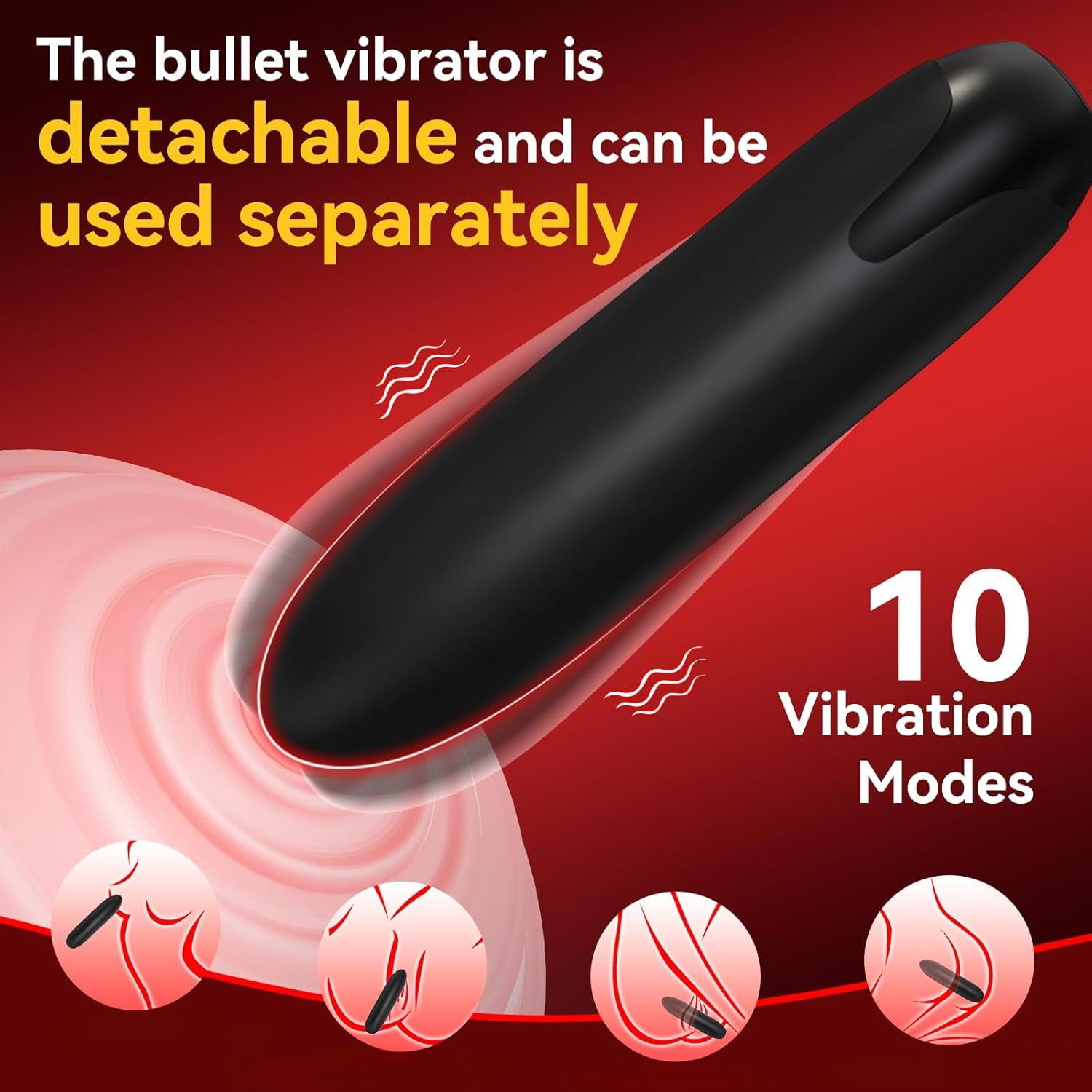 Vibrating Cock Ring with Bullet Vibrator for Men,  Adult Sex Toys Penis Ring Vibrator for Penis Testicles Clitoris Stimulation, Rose Clitoral Stimulator for Couples Sex Toy, Black