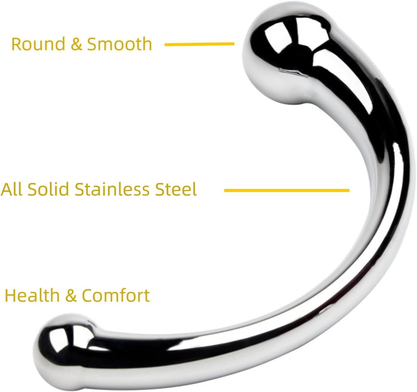 G - Spot Massage Dildo, Double Ended Dildo Anal Plug Stimulate Wand Fetish Plug with Solid Metal Curved Dual Ended Massage Wand Sex Adult Sex Toy for Women Men (Large) - SinfulX - 