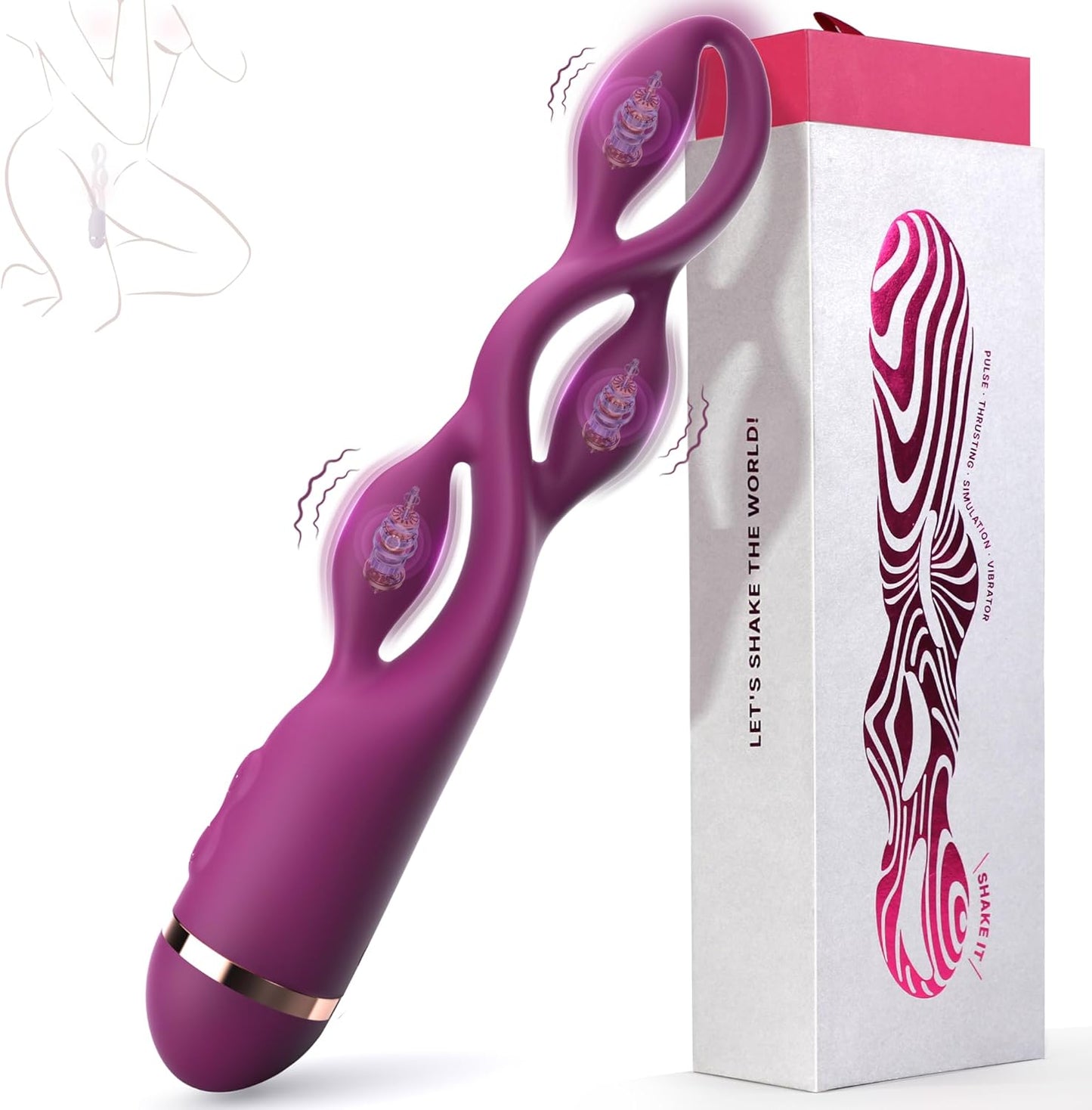 TriCurve Triple Stimulation G - Spot Wand Vibrator 10 Modes - SinfulX - Personal Care > Sexual Wellness > Wand Vibrator