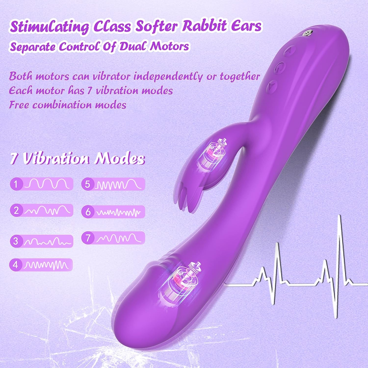 VantaWave Rabbit Vibrator 49 Modes Dual Motor Waterproof - SinfulX - 