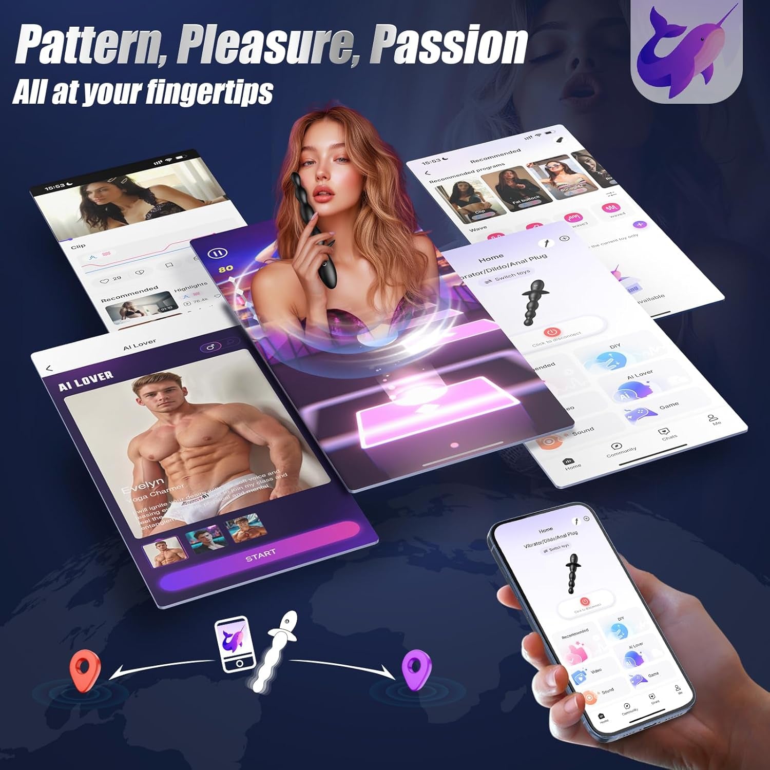 Anal Vibrator Prostate Massager - Beginner-Friendly 10 Vibrating Butt Plug Anal Beads with APP Control, Flexible Soft Silicone Anal Toys Waterproof Male Sex Toys for Men Women Couples