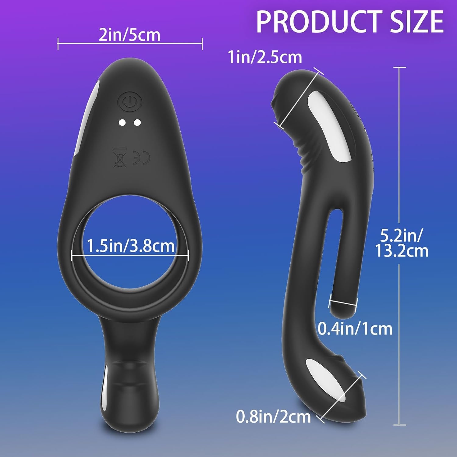 ApexSync Vibrating Cock Ring Dual Silicone Clit Stimulator - SinfulX - Personal Care > Sexual Wellness > Couples Cock Ring
