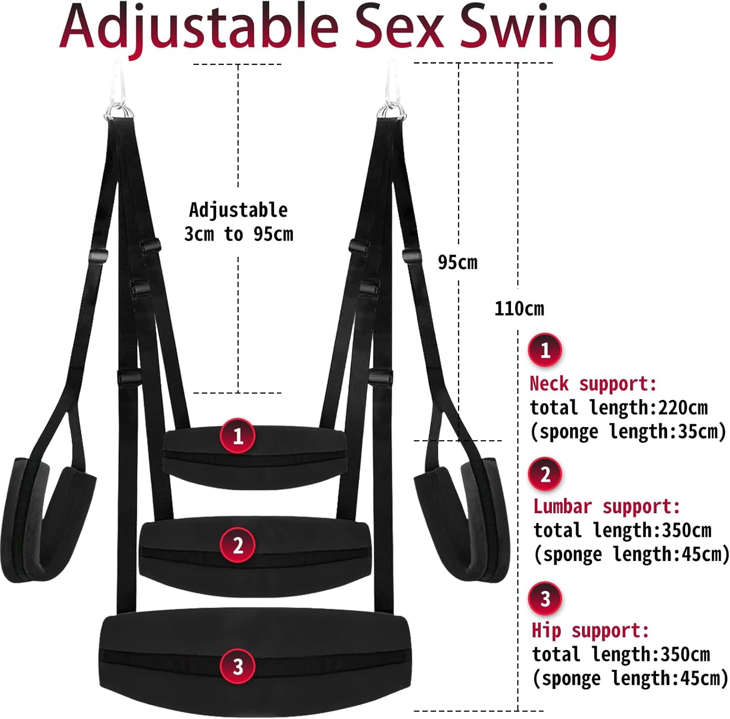 AeroBond Heavy Duty Sex Swing 350lb Adjustable - SinfulX - Personal Care > Sexual Wellness > Sex Swing