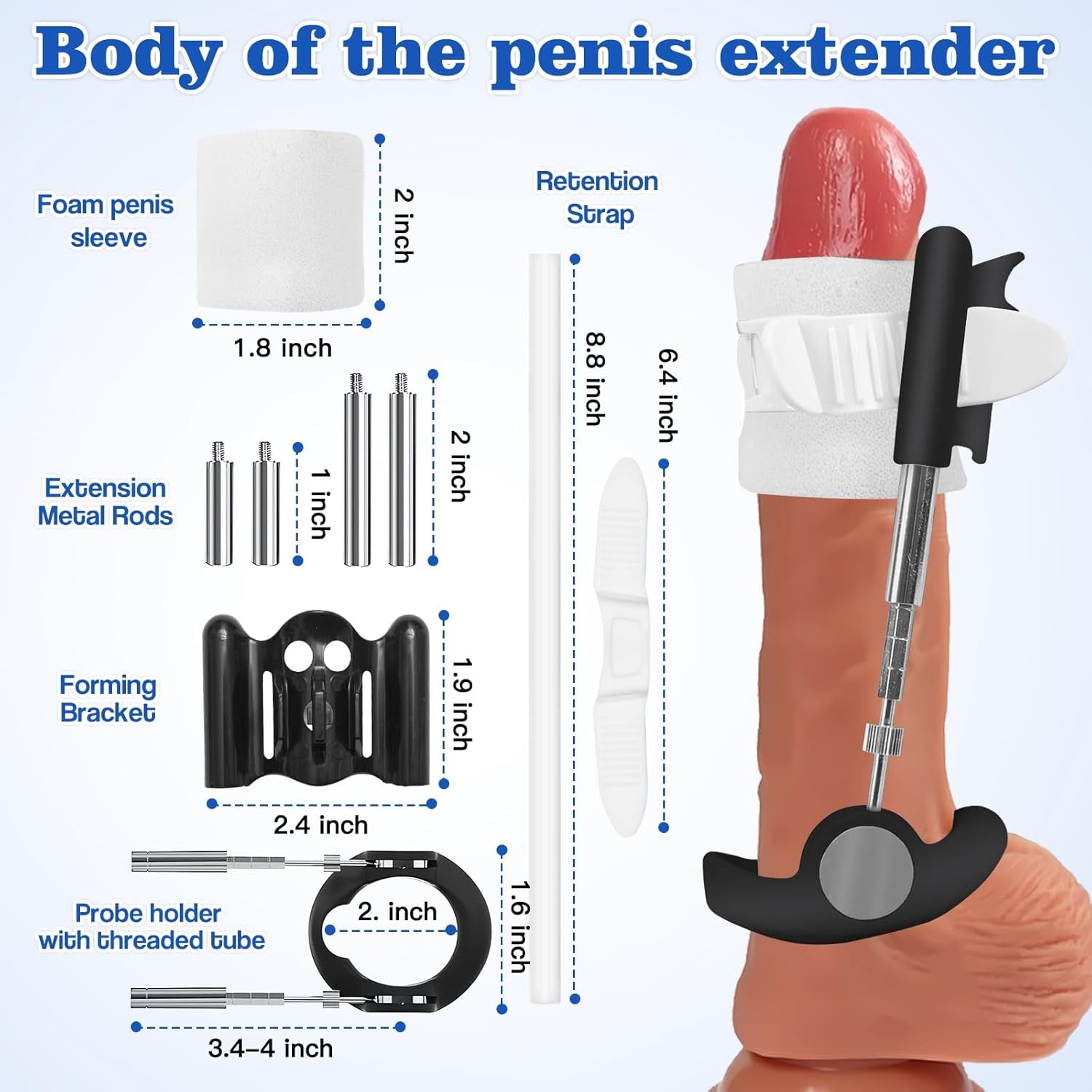 Penis Extender Penis Pump Sex Toys for Men, Adjustable Penis Extension Stretcher, Wearable Sex Toys - Pumps & Enlargers, Easy to Install, Penis Enlargement Traction Device - SinfulX - 