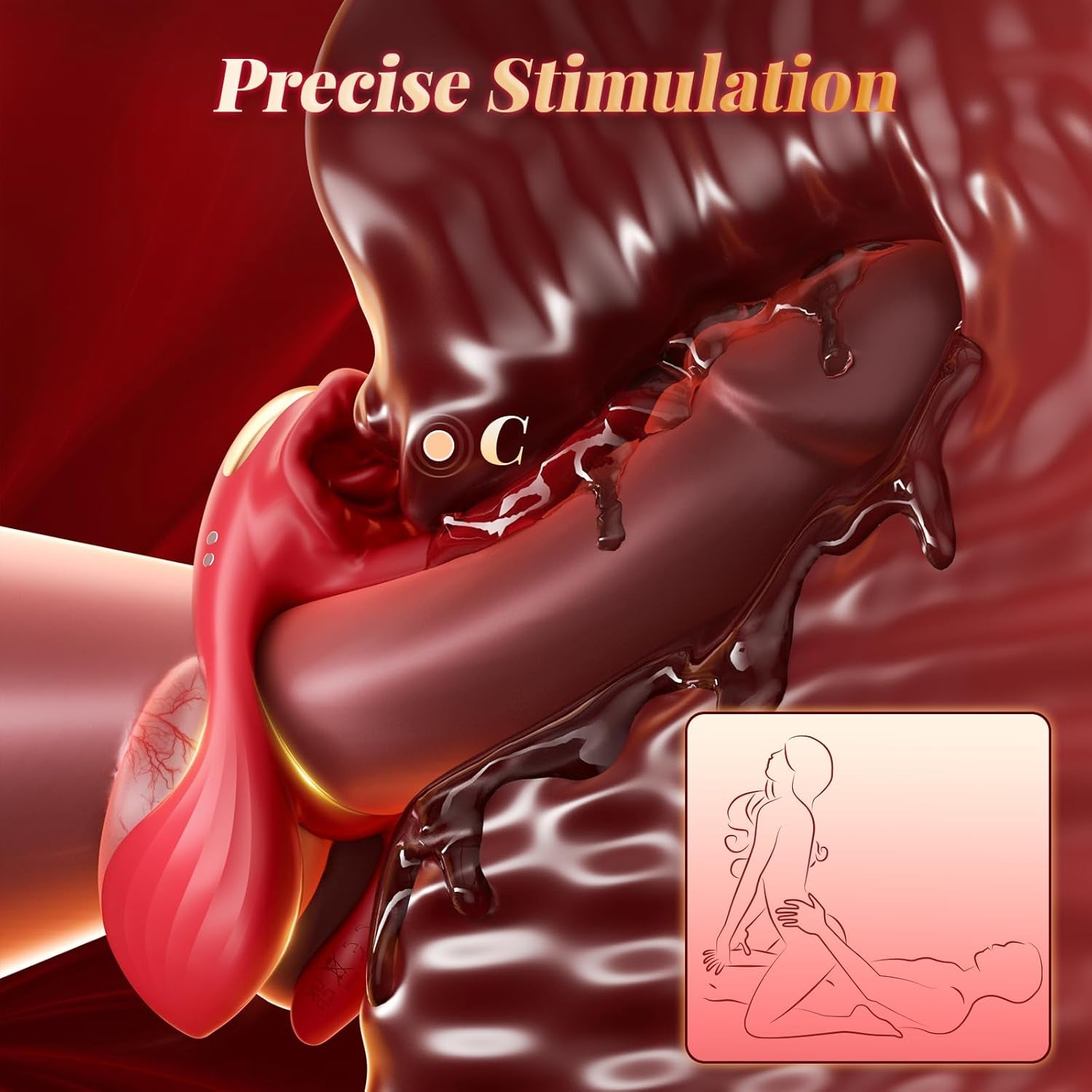 QuadWave 4 Motor Cock Ring Clit Stimulator 7 Modes Silicone - SinfulX - Personal Care > Sexual Wellness > Couples Cock Ring