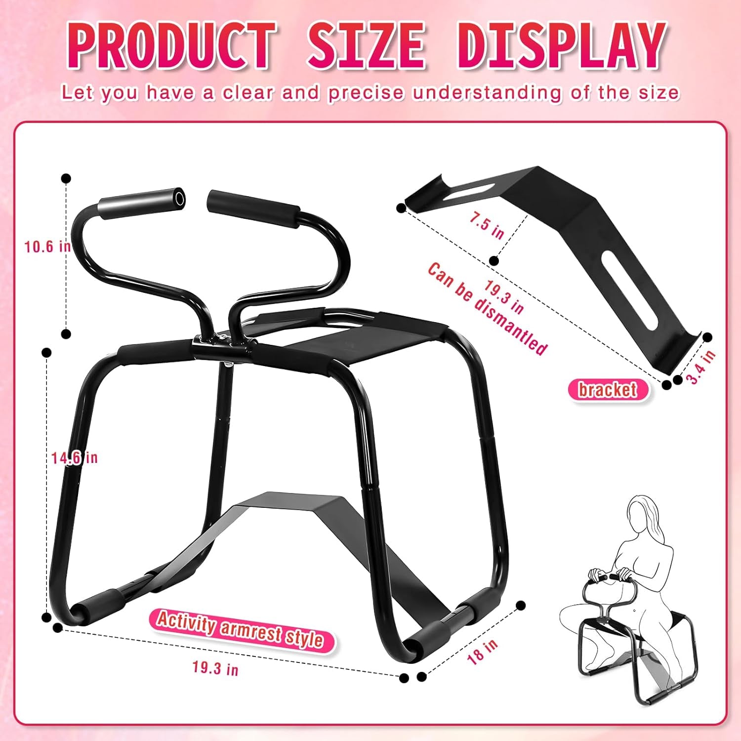 Multifunctional Sex Chair – Position Enhancer with Sturdy Handrail for Couples' Pleasure - SinfulX - 