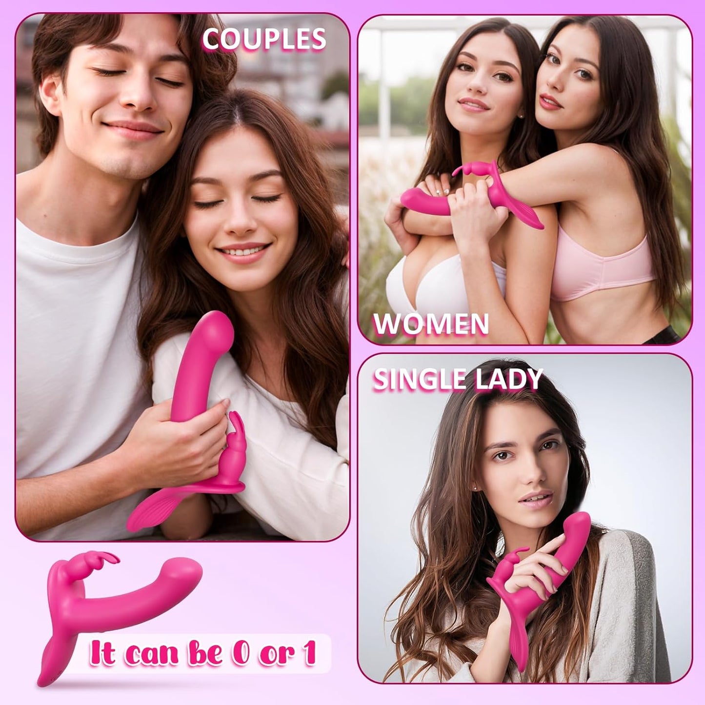 Strap on Dildo Harness Sex Toys, Double - Ended Strapless Strapon Rabbit Vibrator for Couples Lesbian Clitoris G Spot Anal Sex with 10 Vibration Modes, Remote Control Wearable Dildo Adult Sex Toys - SinfulX - 