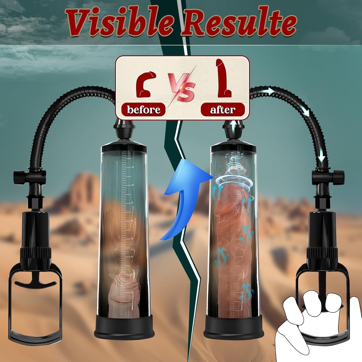 Penis Pump with Realistic Mouth, Manual Vacuum Penis Extender Male Masturbator,Sex Toys Sexual Stimulation Device for Erection, Ed,Adult Male Sex Toys for Men, Mouth Sex Toy (Regular Style) - SinfulX - 