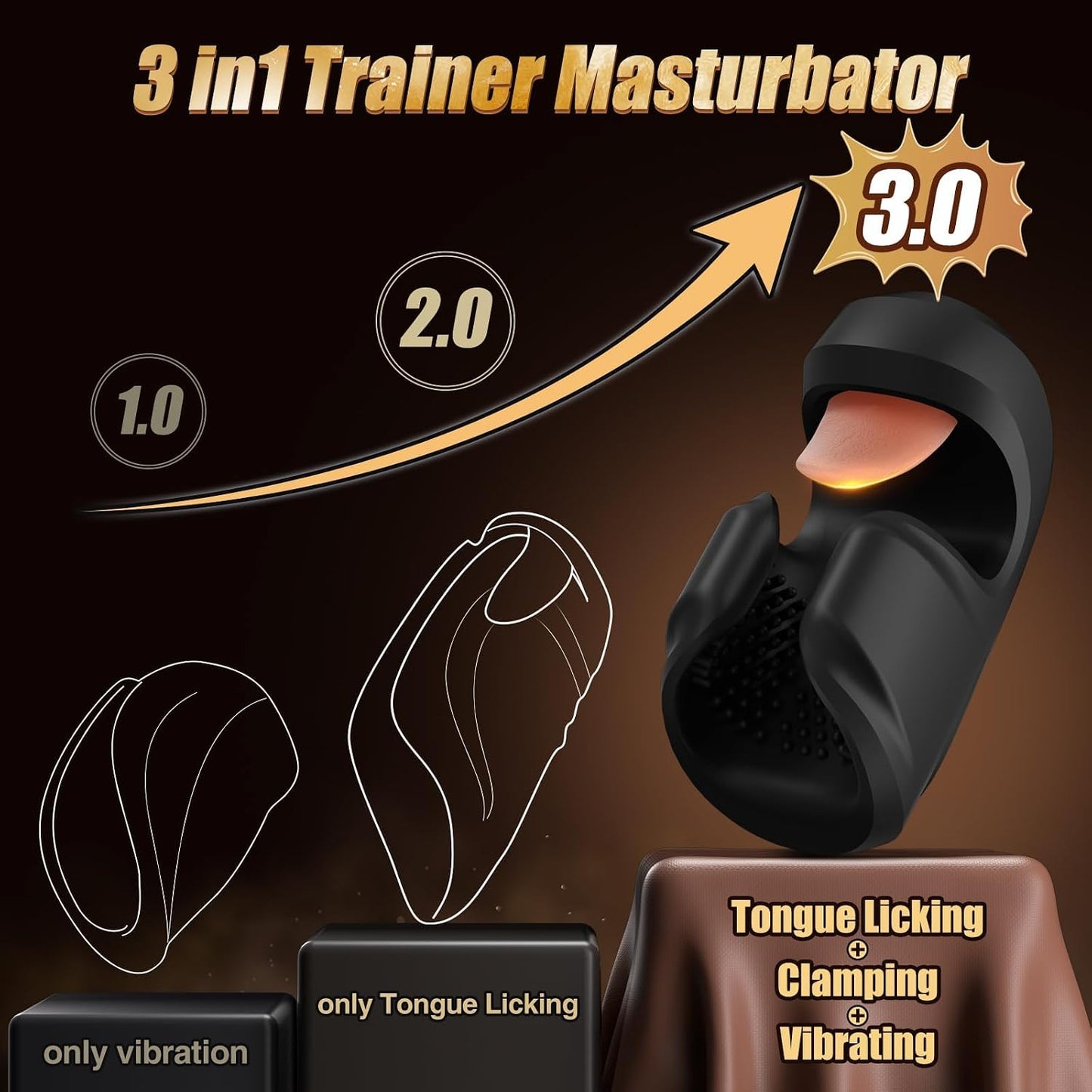 IgnisWing Male Training Masturbator | Clamping, Vibrating & Licking