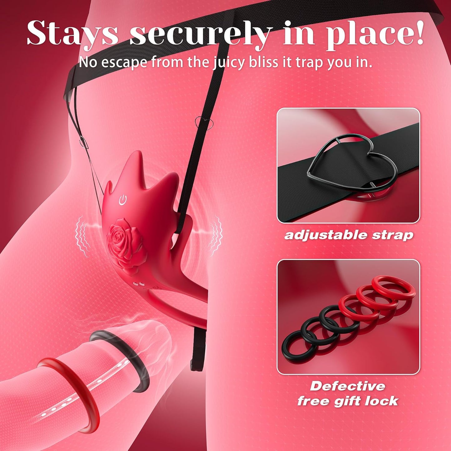PetalDrive Rose Cock Ring Clit Stimulator App Control - SinfulX - Personal Care > Sexual Wellness > Couples Cock Ring