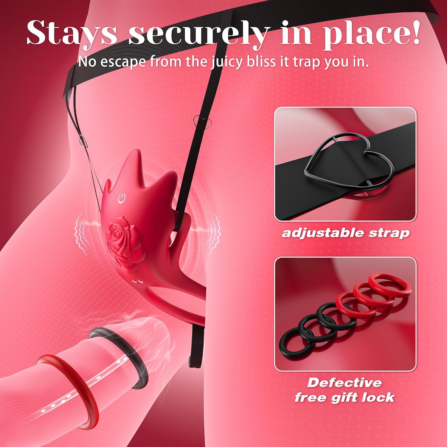 PetalDrive Rose Cock Ring Clit Stimulator App Control - SinfulX - Personal Care > Sexual Wellness > Couples Cock Ring