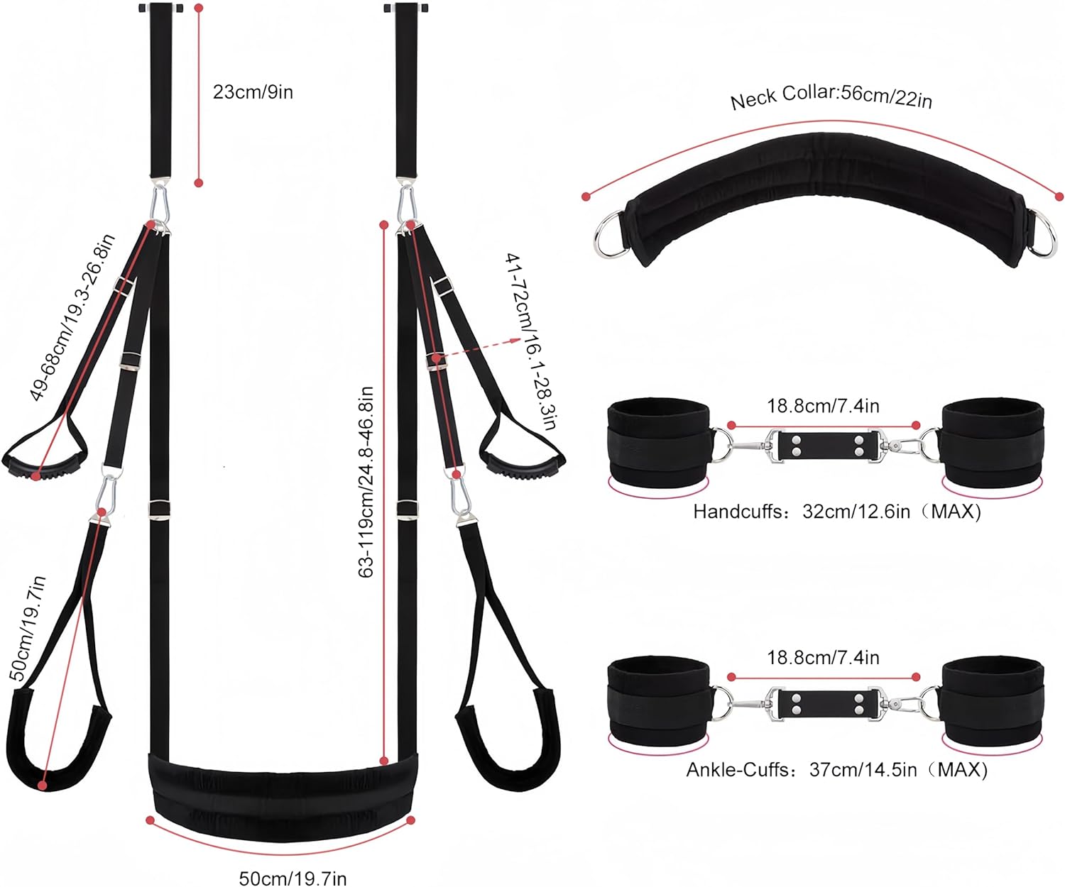 Deluxe BDSM Sex Swing with Cuffs Kit_SinfulX_premium_sex_toys