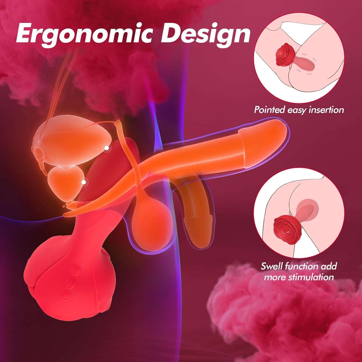Inflatable Rose Anal & Prostate Vibrator with Remote Control SinfulX Inflatable Rose Anal & Prostate Vibrator with Remote Control SinfulX