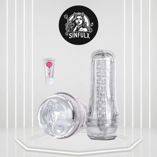 Clear View Transparent Male Fleshlight Masturbator_SinfulX_premium_sex_toys