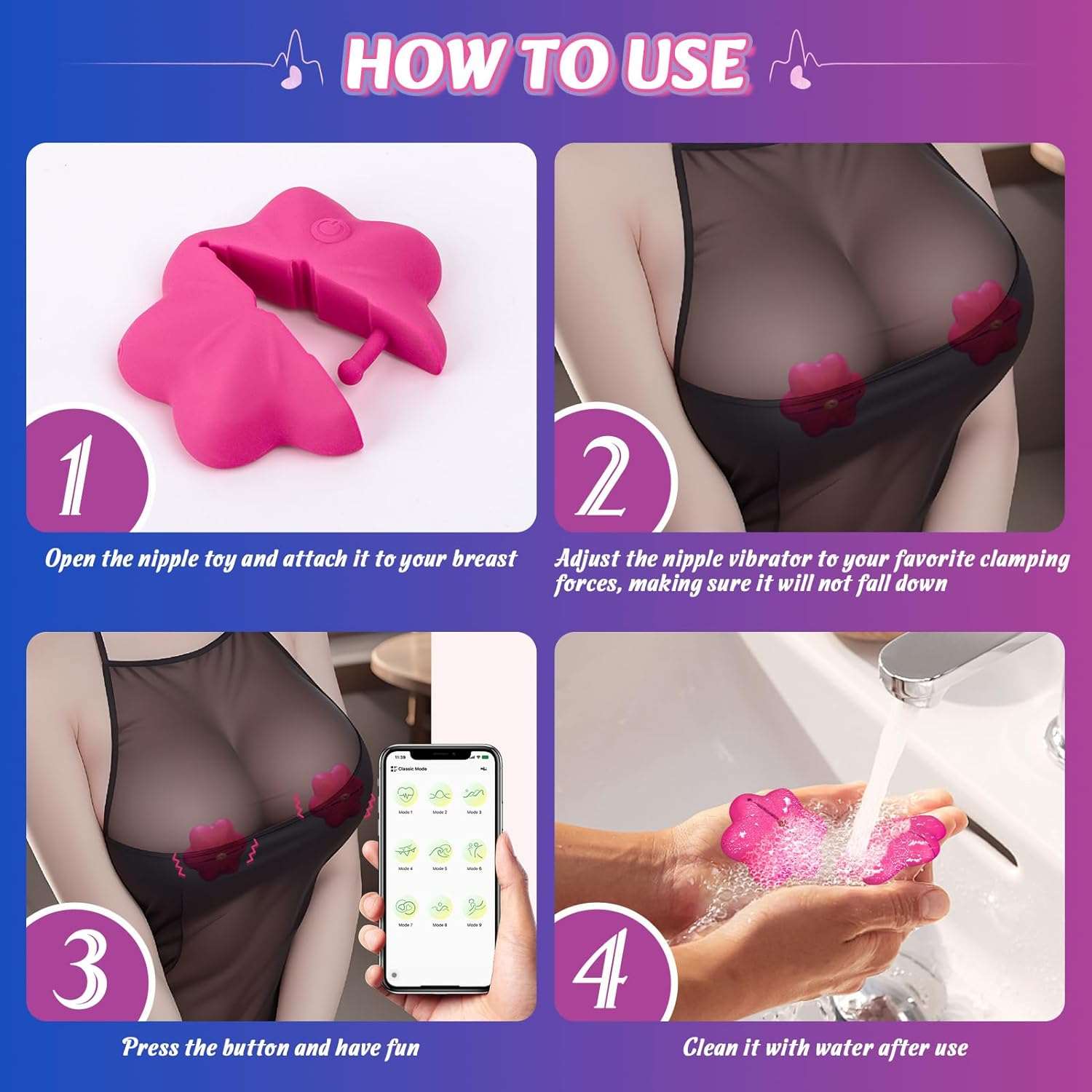 Flower Nipple Vibrator Remote & App-Controlled SinfulX Flower Nipple Vibrator Remote & App-Controlled SinfulX
